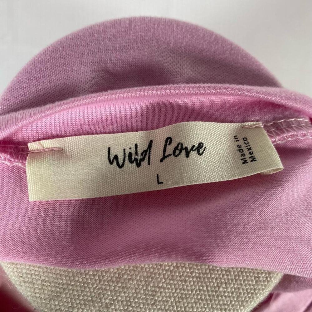 Wild Love pink winged cross t shirt size large y2k grunge preppy emo - Picture 5 of 5